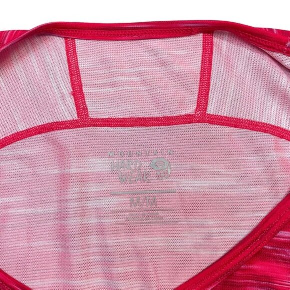 MOUNTAIN HARDWEAR Short Sleeve Active Top Sz Medium Space Dye Pink - Picture 5 of 5